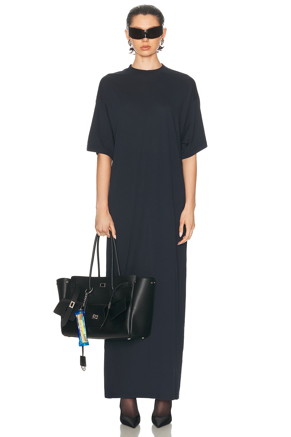 Image 1 of Balenciaga Cocoon Maxi Dress in Faded Black