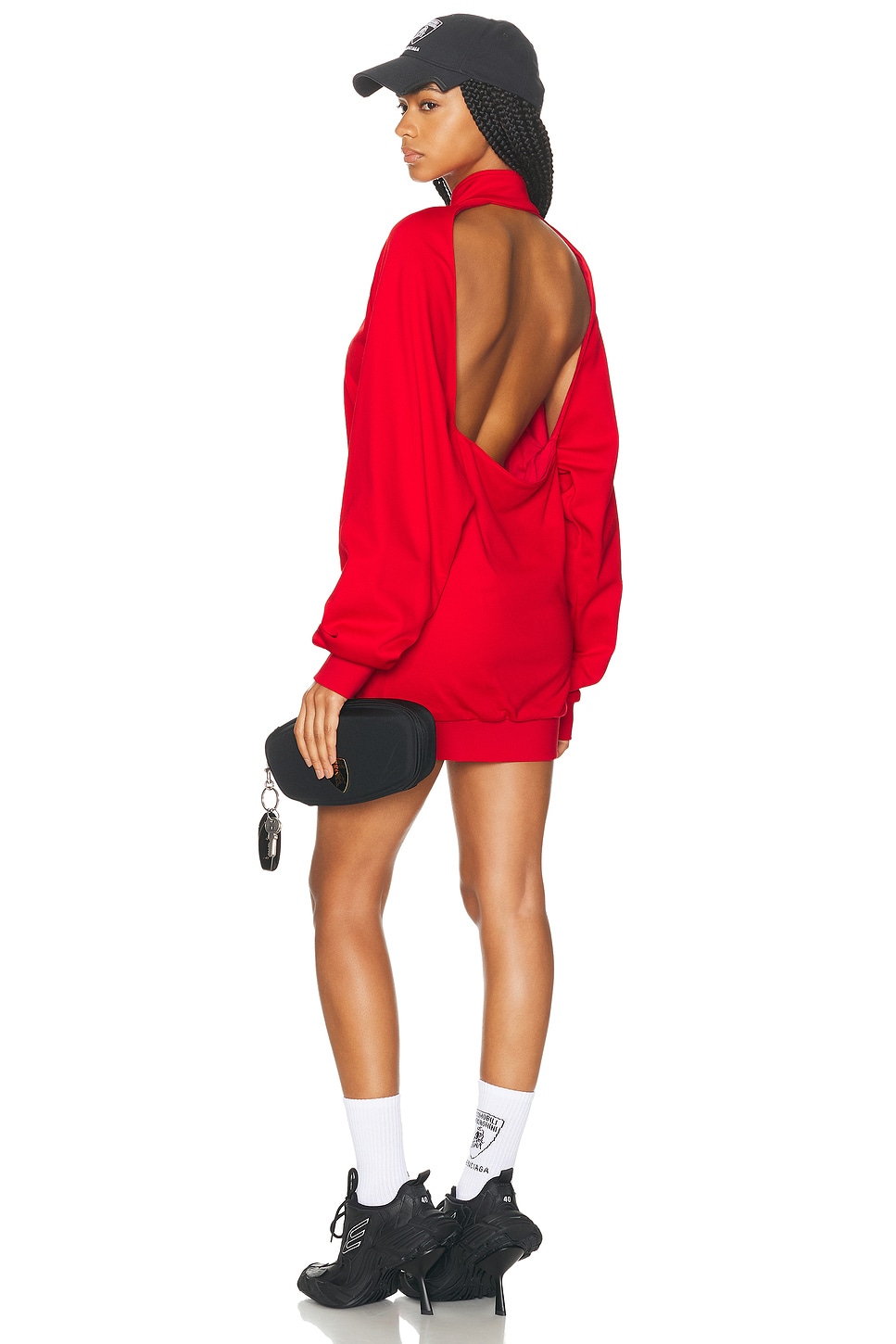 Image 1 of Balenciaga Back Tracksuit Dress in Vivid Red