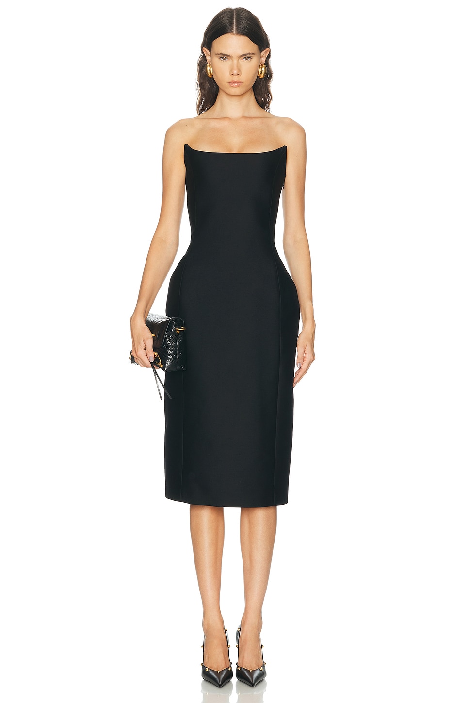 Balenciaga Midi Bustier Dress in Black