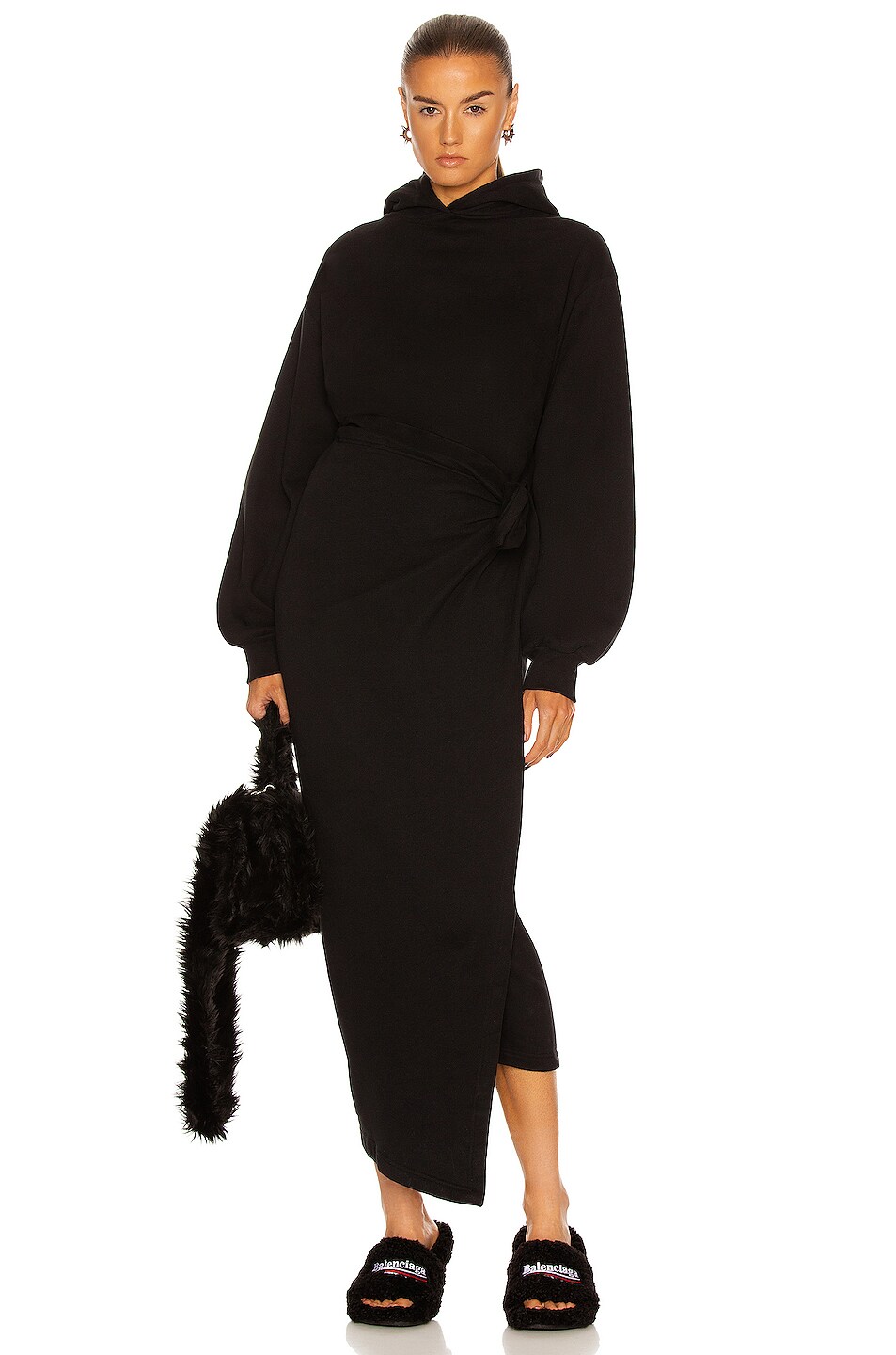 Image 1 of Balenciaga Hooded Dress in Black