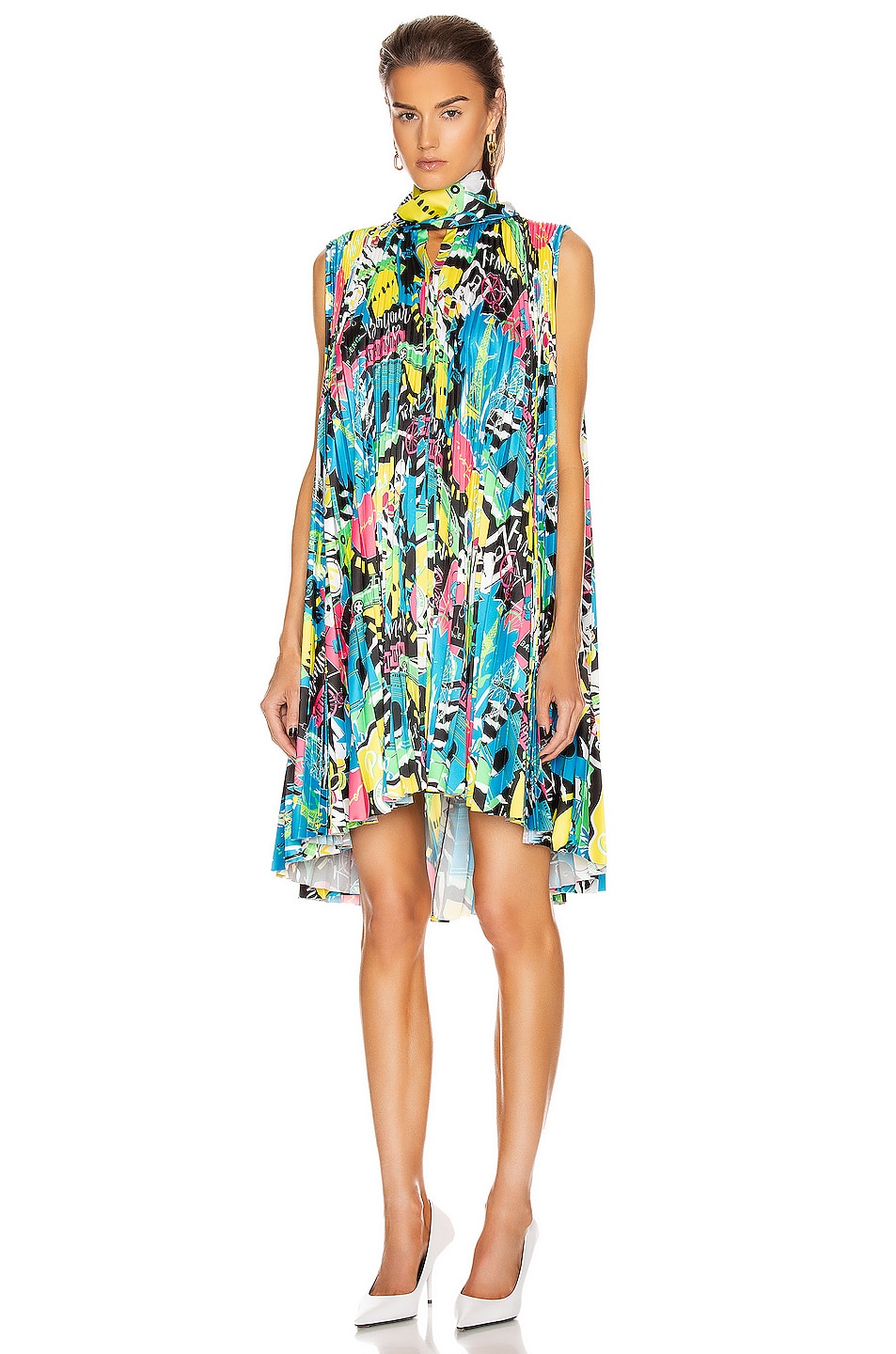 Balenciaga Circle Pleated Dress in Blue main image 1