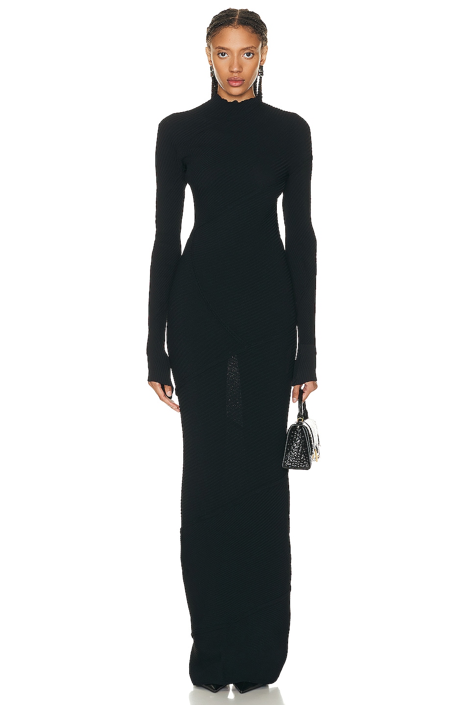 Image 1 of Balenciaga Spiral Maxi Dress in Black