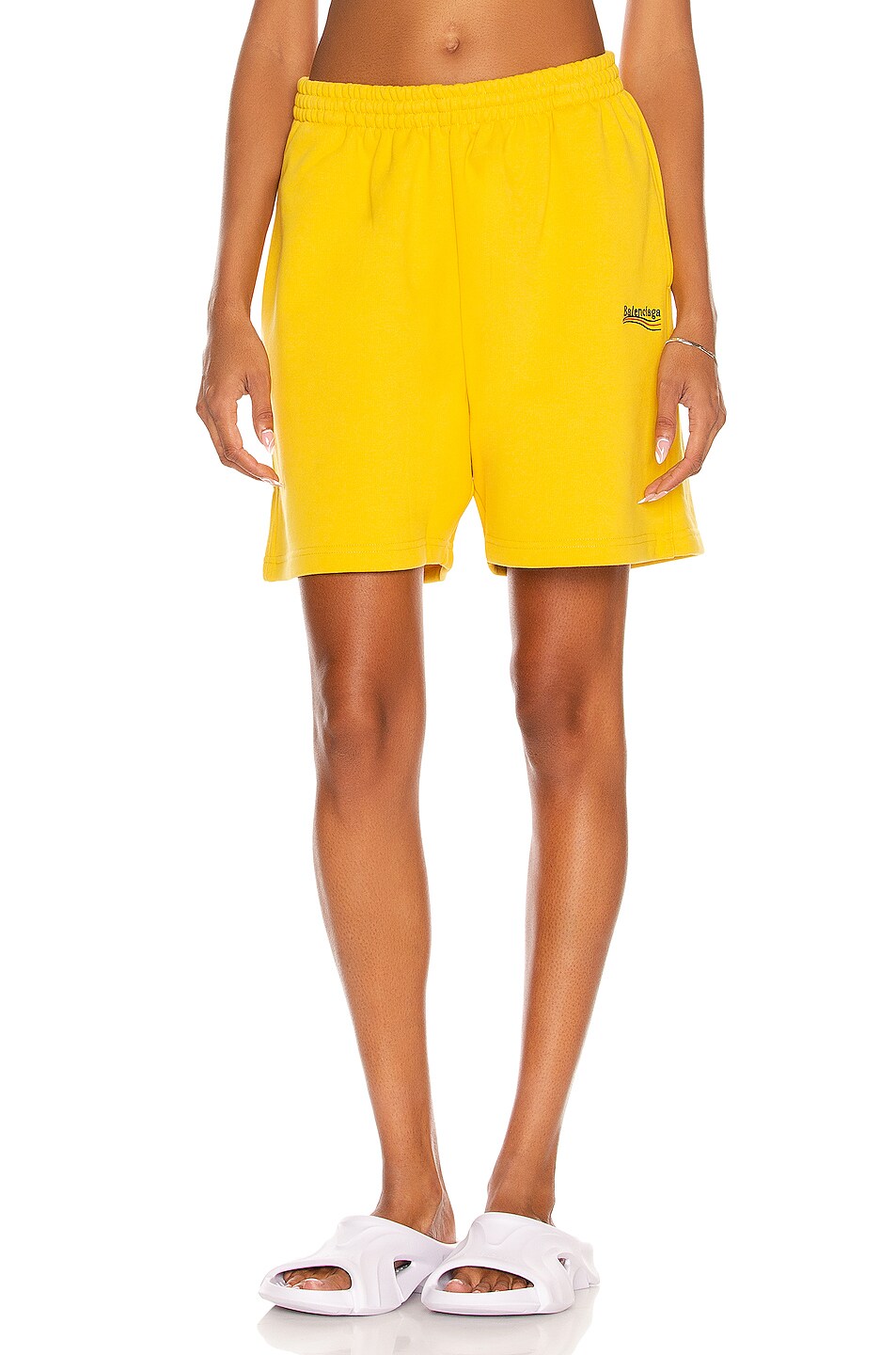 Image 1 of Balenciaga Political Campaign Sweat Short in Yellow & White & Red