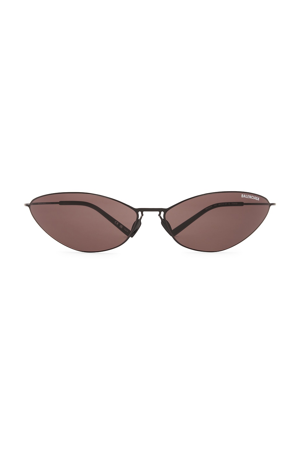 Shop Balenciaga Narrow Cat Eye Sunglasses In Black & Grey