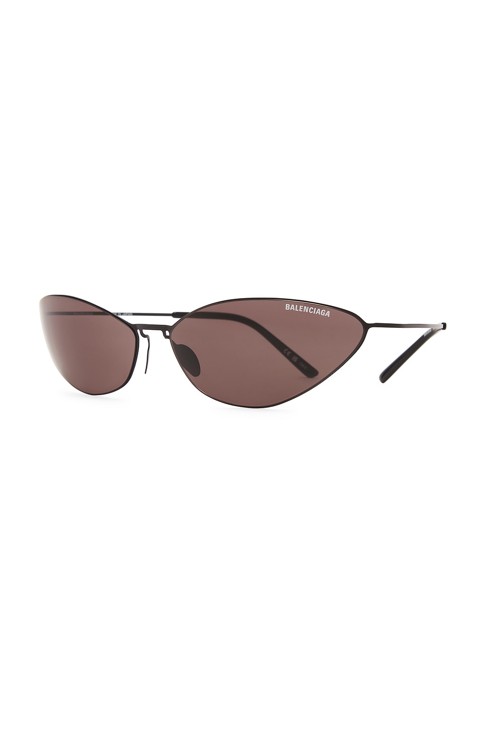 Shop Balenciaga Narrow Cat Eye Sunglasses In Black & Grey