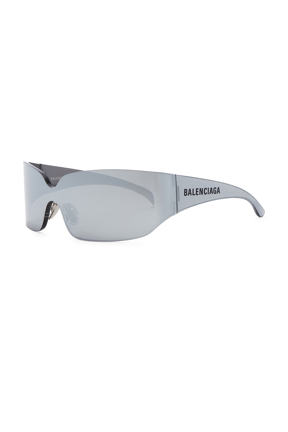 Balenciaga Mono Square Silver Acetate Sunglasses In Silver