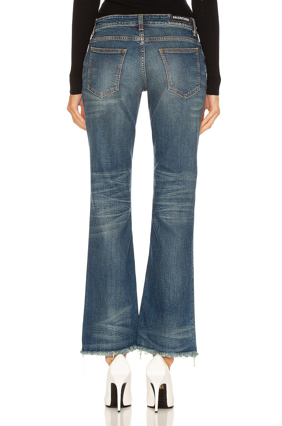 balenciaga flared denim