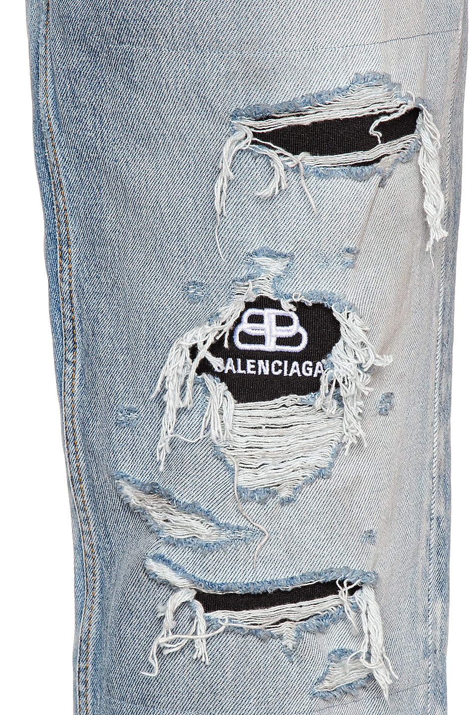 Balenciaga Ripped Regular Jean in Dirty Light Vintage Blue FWRD