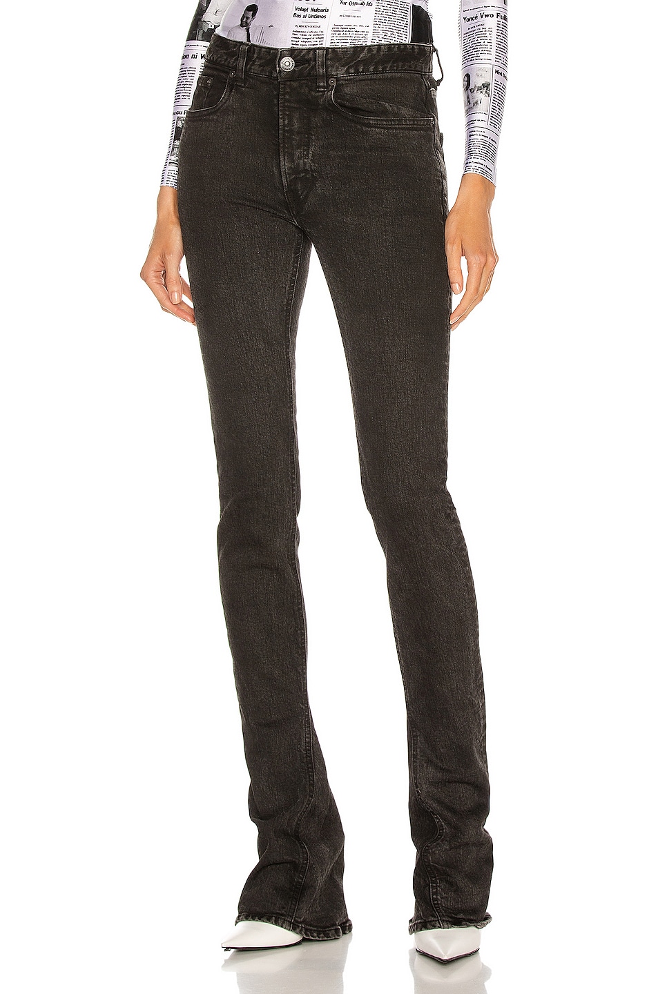 Image 1 of Balenciaga Flare Skinny Jean in Charcoal