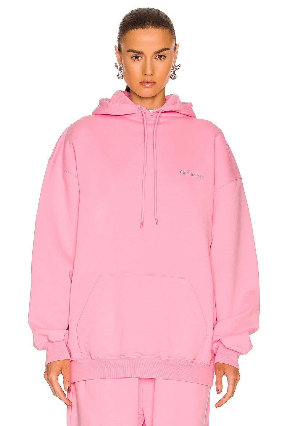 Image 1 of Balenciaga Medium Fit Hoodie in Pink