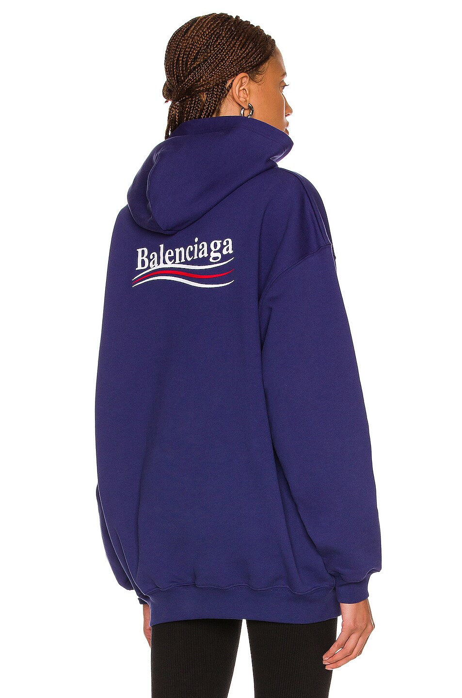 Image 1 of Balenciaga Medium Fit Hoodie in Pacific Blue & White