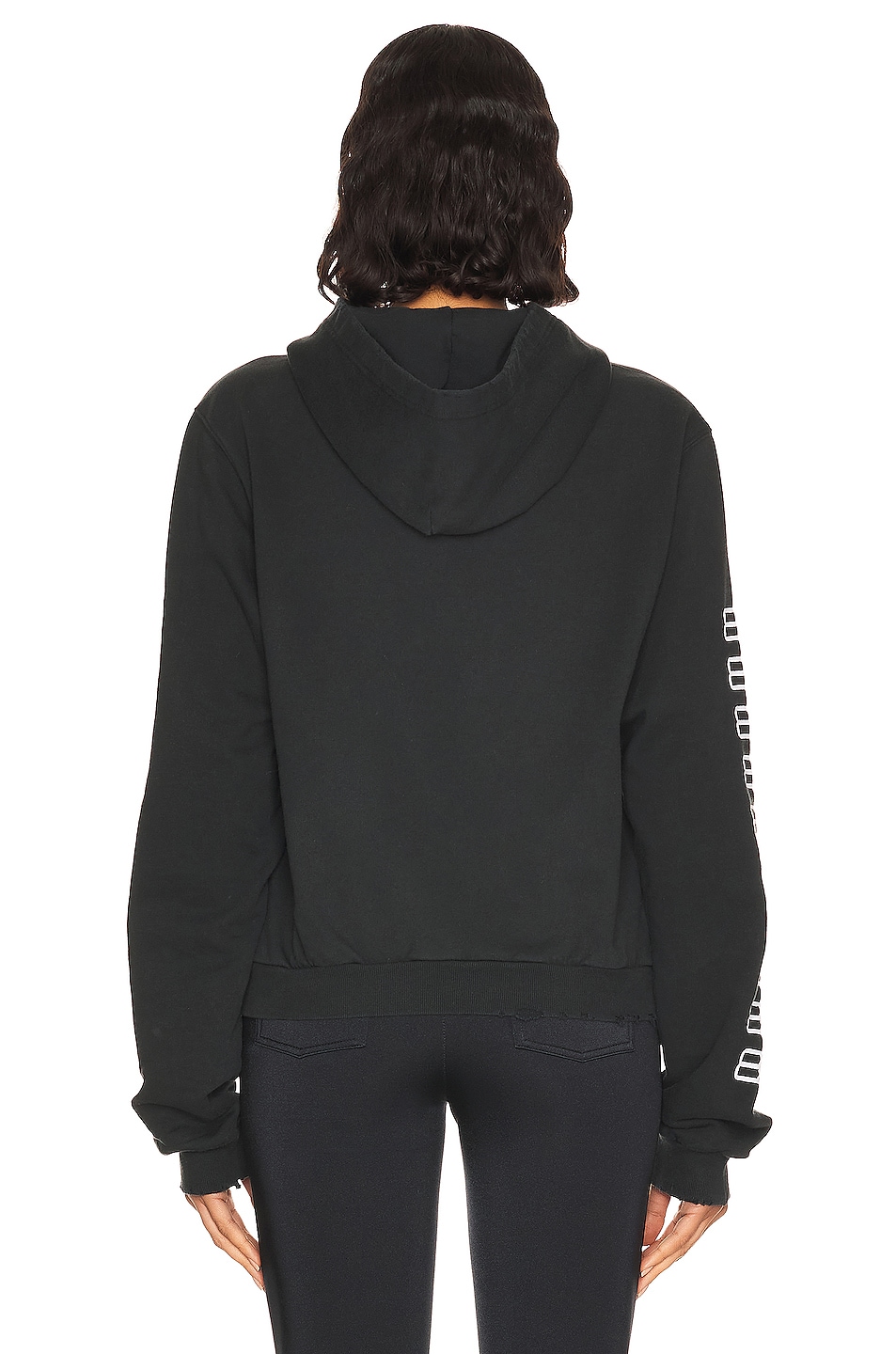 Balenciaga BB License Zip Up Hoodie in Washed Black & White | FWRD