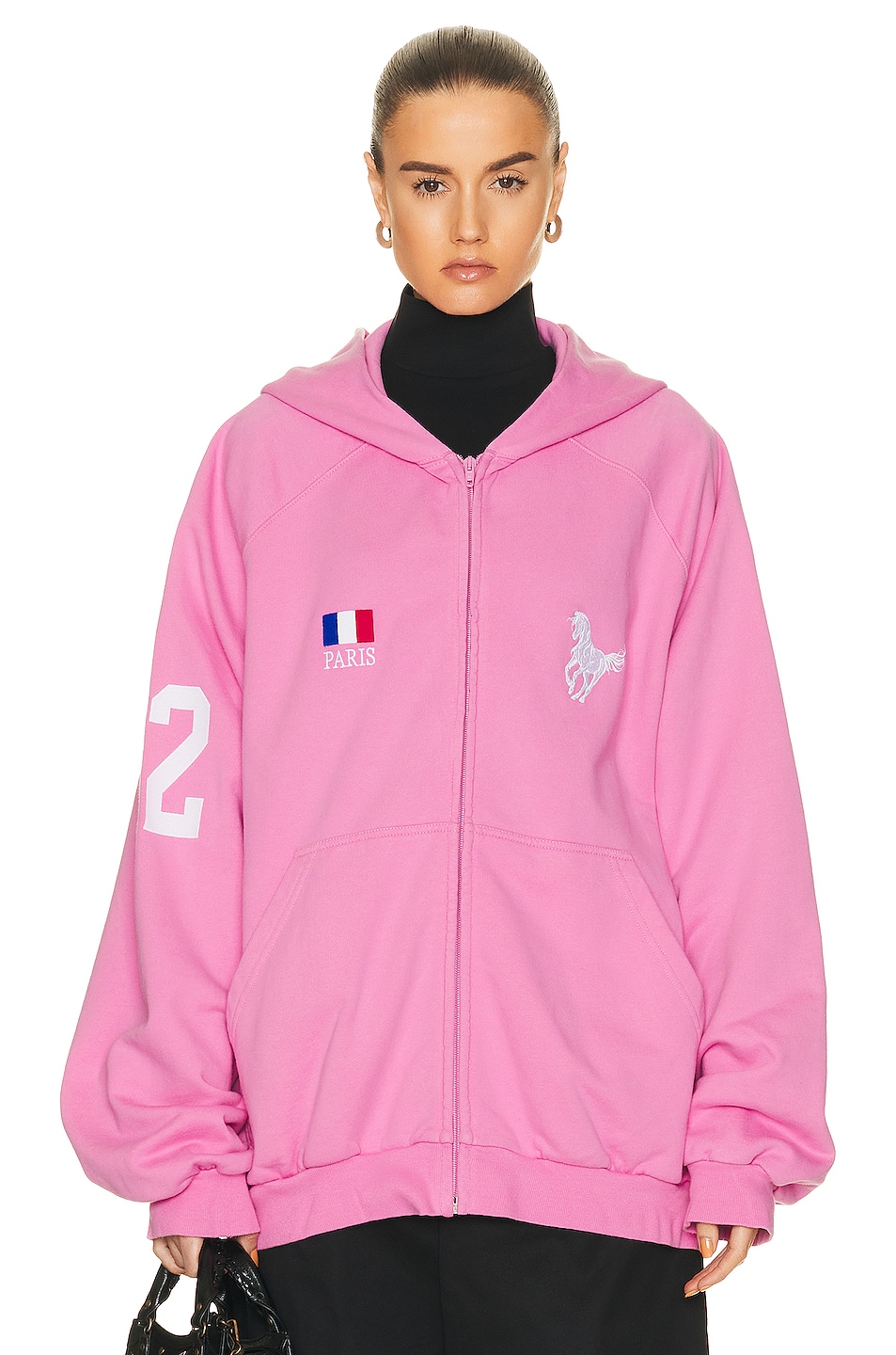 Image 1 of Balenciaga Zip Up Hoodie in Pink