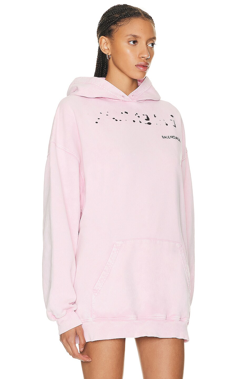 Balenciaga Medium Fit Hoodie in Faded Pink & Black | FWRD