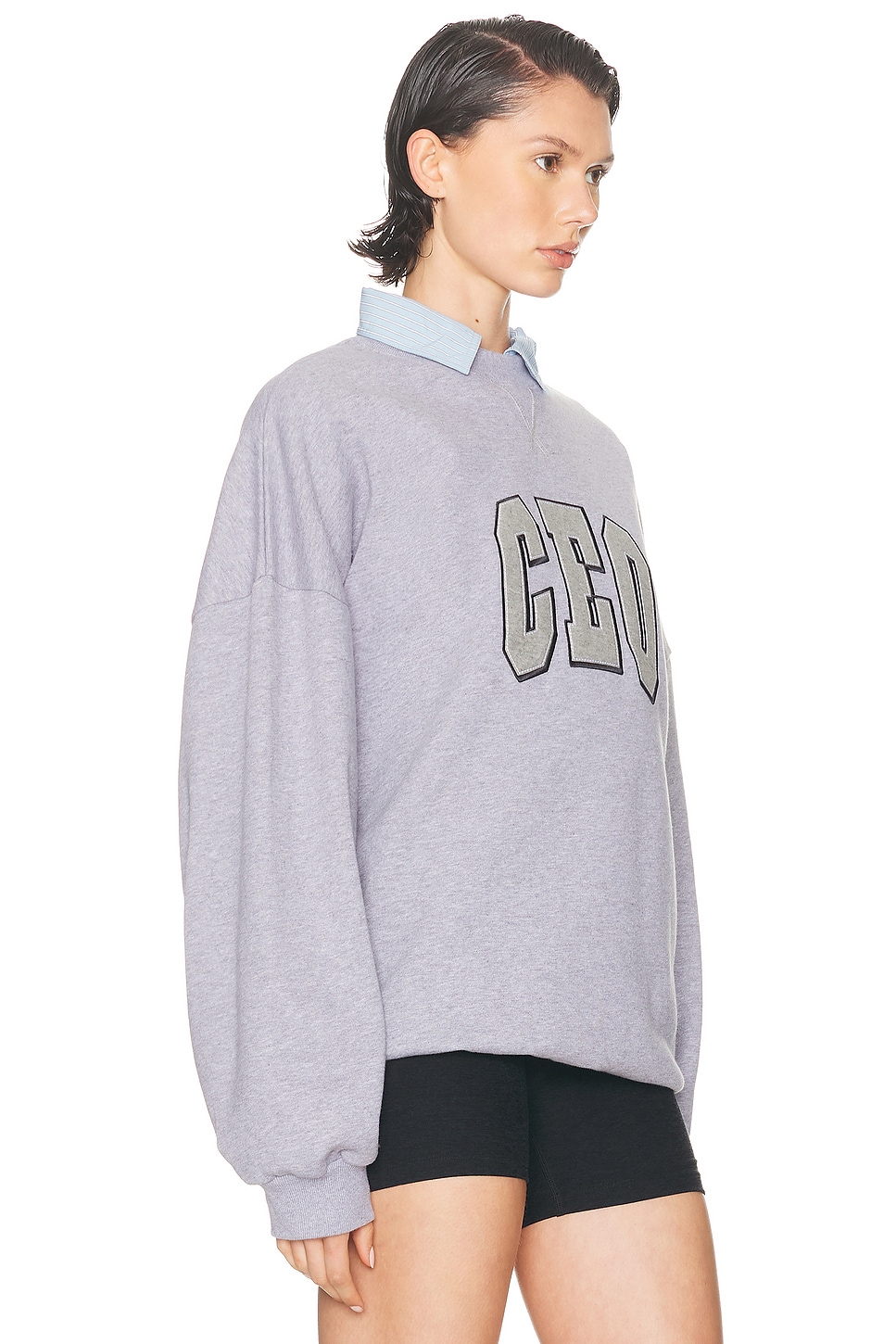 Balenciaga Shirt Crewneck Sweater In Purple