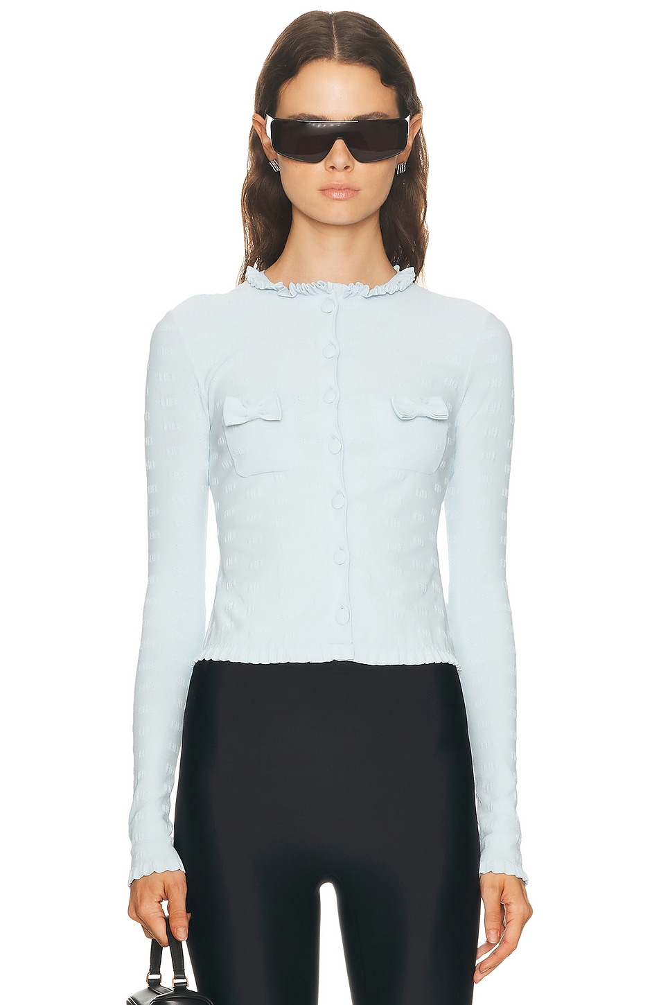 Image 1 of Balenciaga Fitted Cardigan in Light Blue