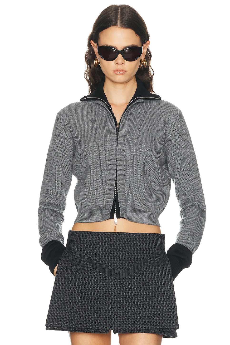 Balenciaga Hybrid Zip Up Sweater