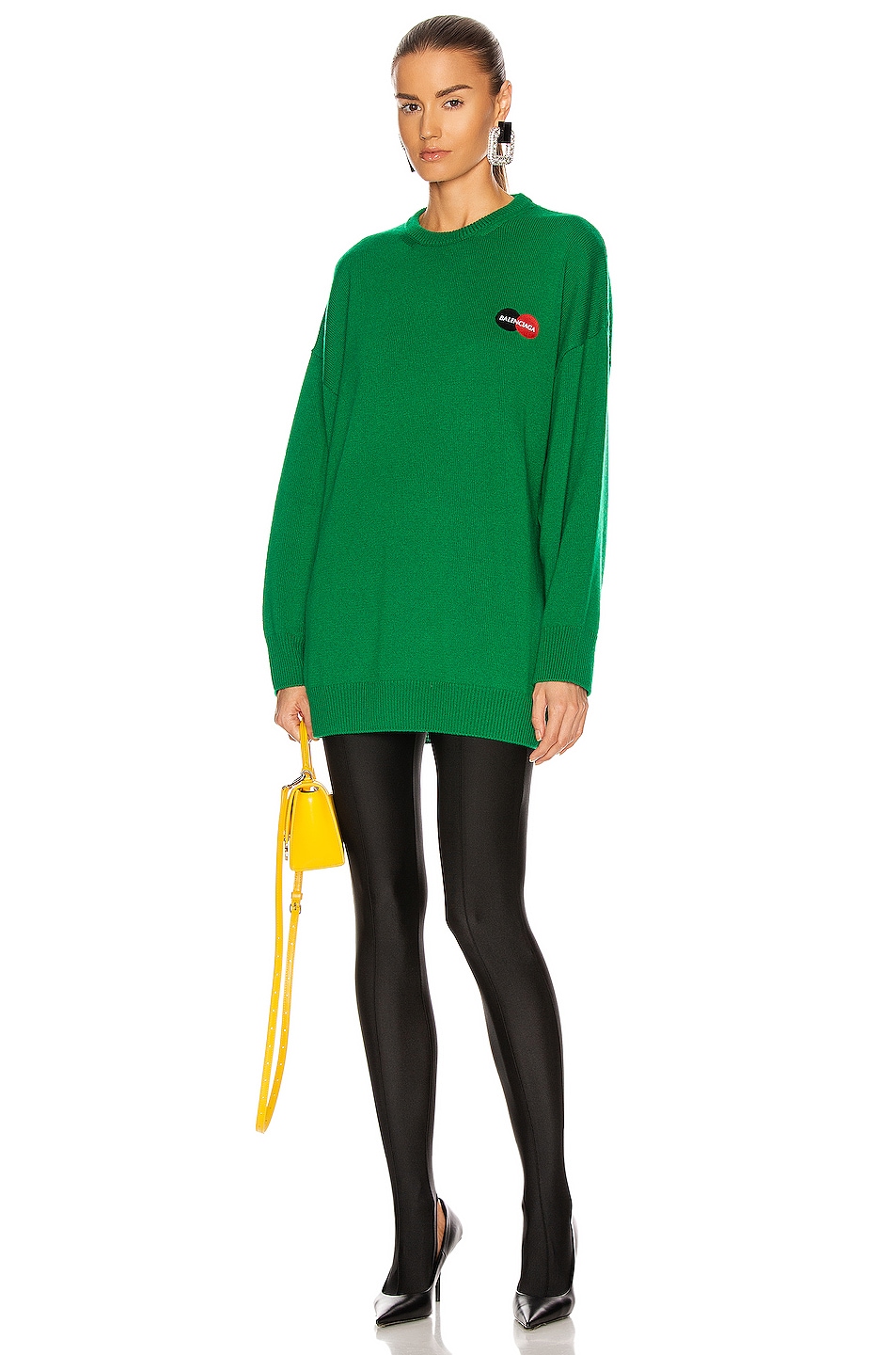 Image 1 of Balenciaga Long Sleeve Crew Neck Sweater in Green
