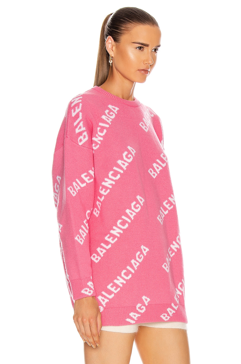 balenciaga pink logo sweater