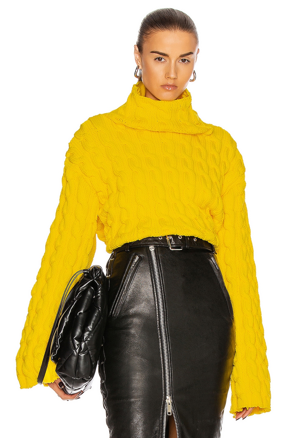 Image 1 of Balenciaga Long Sleeve High Neck Sweater in Yellow