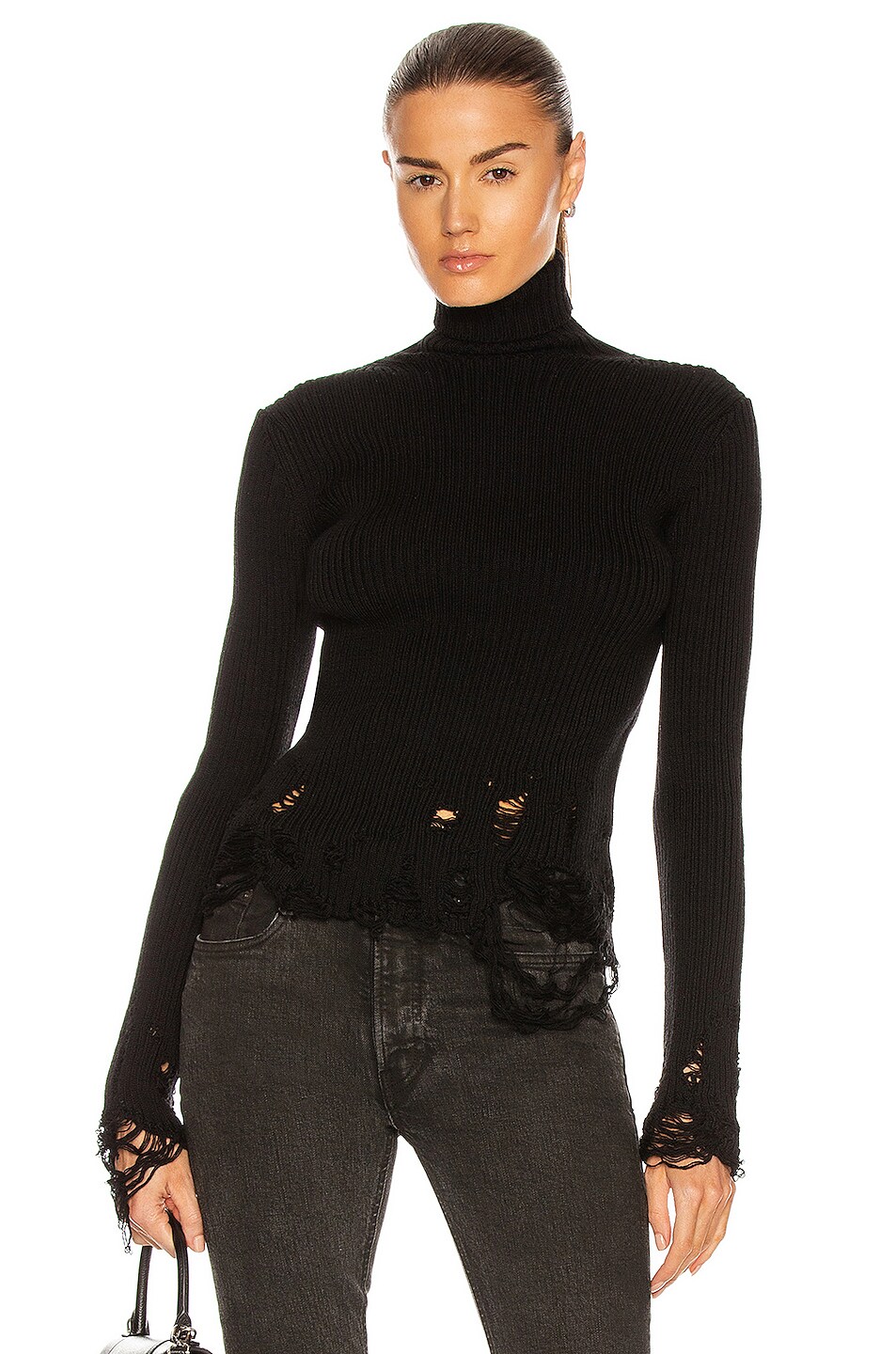 Image 1 of Balenciaga Long Sleeve Turtleneck Sweater in Black