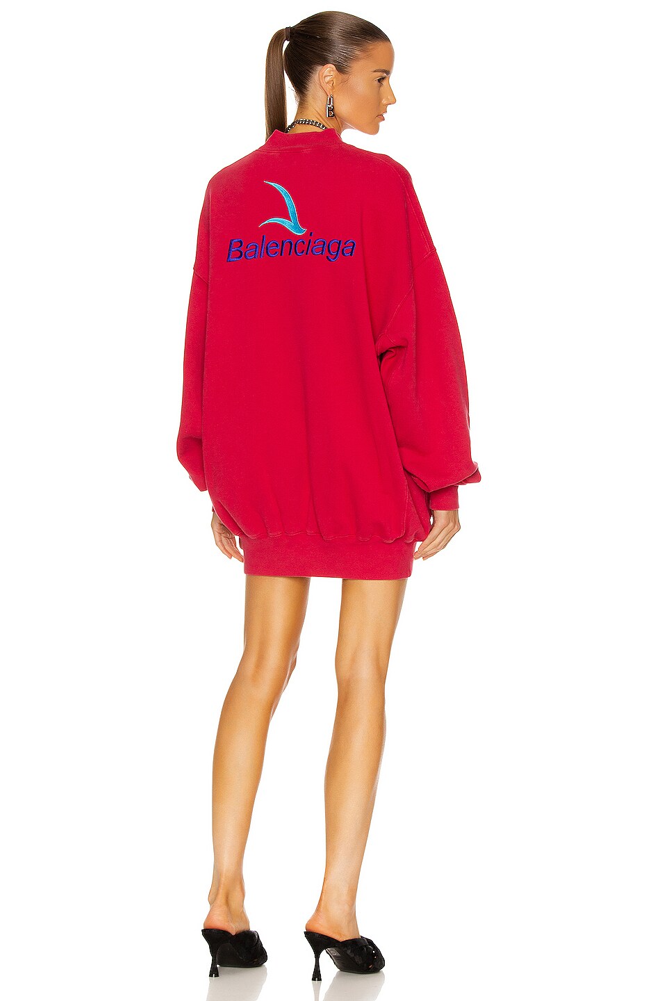 Image 1 of Balenciaga Crew Neck Sweater in Raspberry & Blue