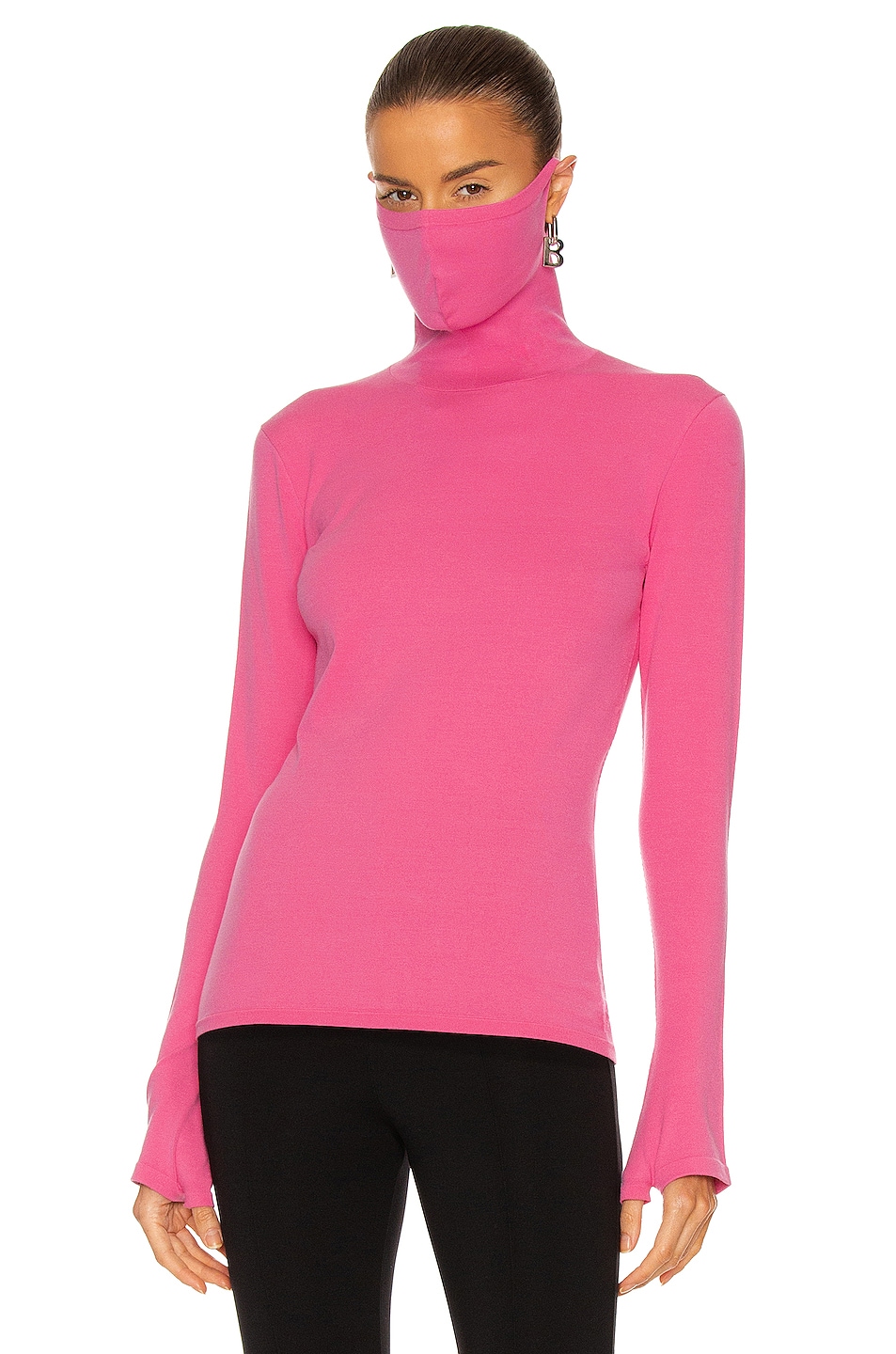Image 1 of Balenciaga Mask Turtleneck Sweater in Pink