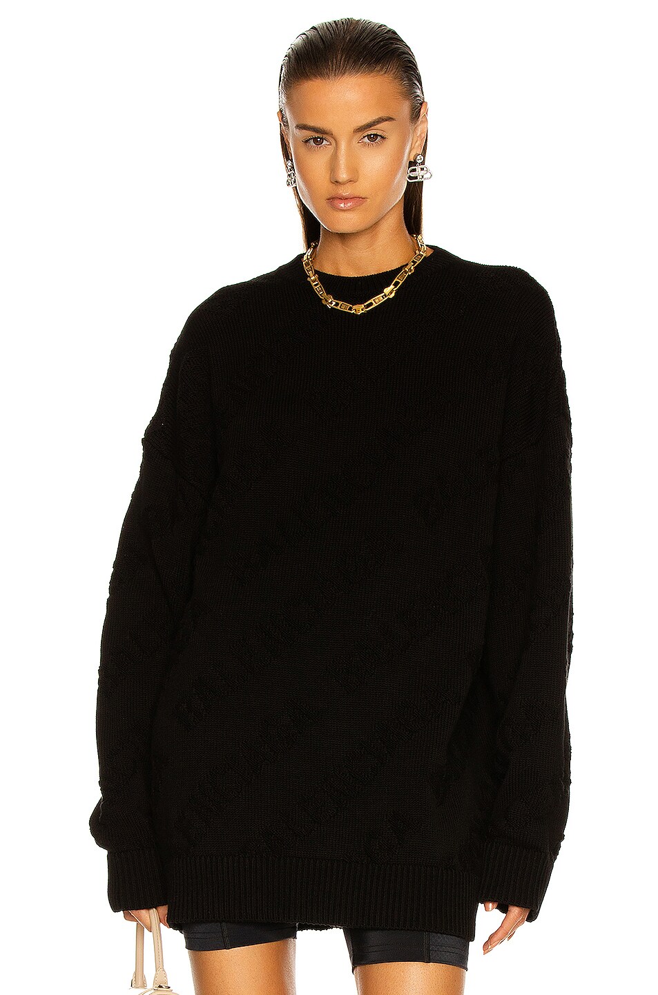Image 1 of Balenciaga Long Sleeve Crewneck Sweater in Black