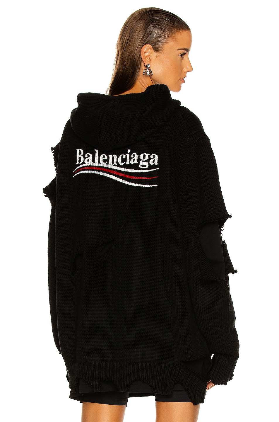 Image 1 of Balenciaga Destroyed Hoodie in Black