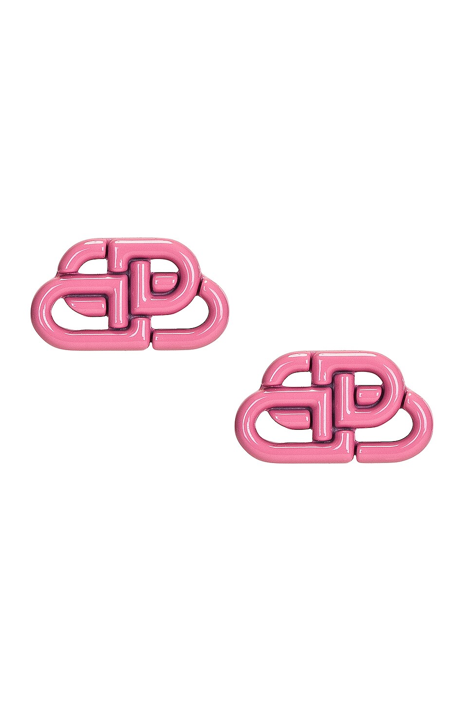 Image 1 of Balenciaga BB Stud Earrings in Pink