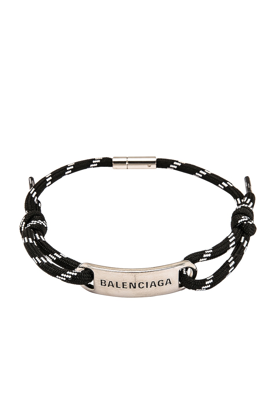 Image 1 of Balenciaga Plate Choker in Black, White, & Antique Silver