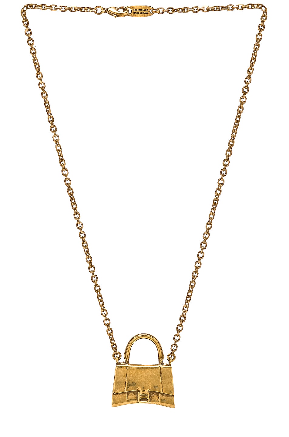 Image 1 of Balenciaga Hourglass Necklace in Antique Gold