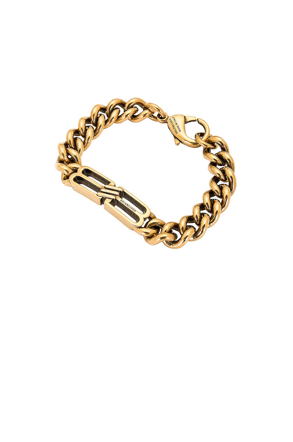 Image 1 of Balenciaga BB Icon Gourmet Bracelet in Antique Gold