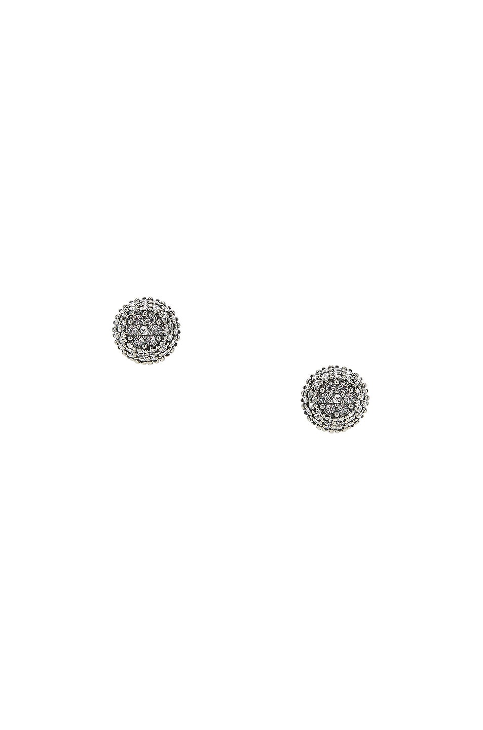 Image 1 of Balenciaga Cagole Stud Earrings in Antique Silver