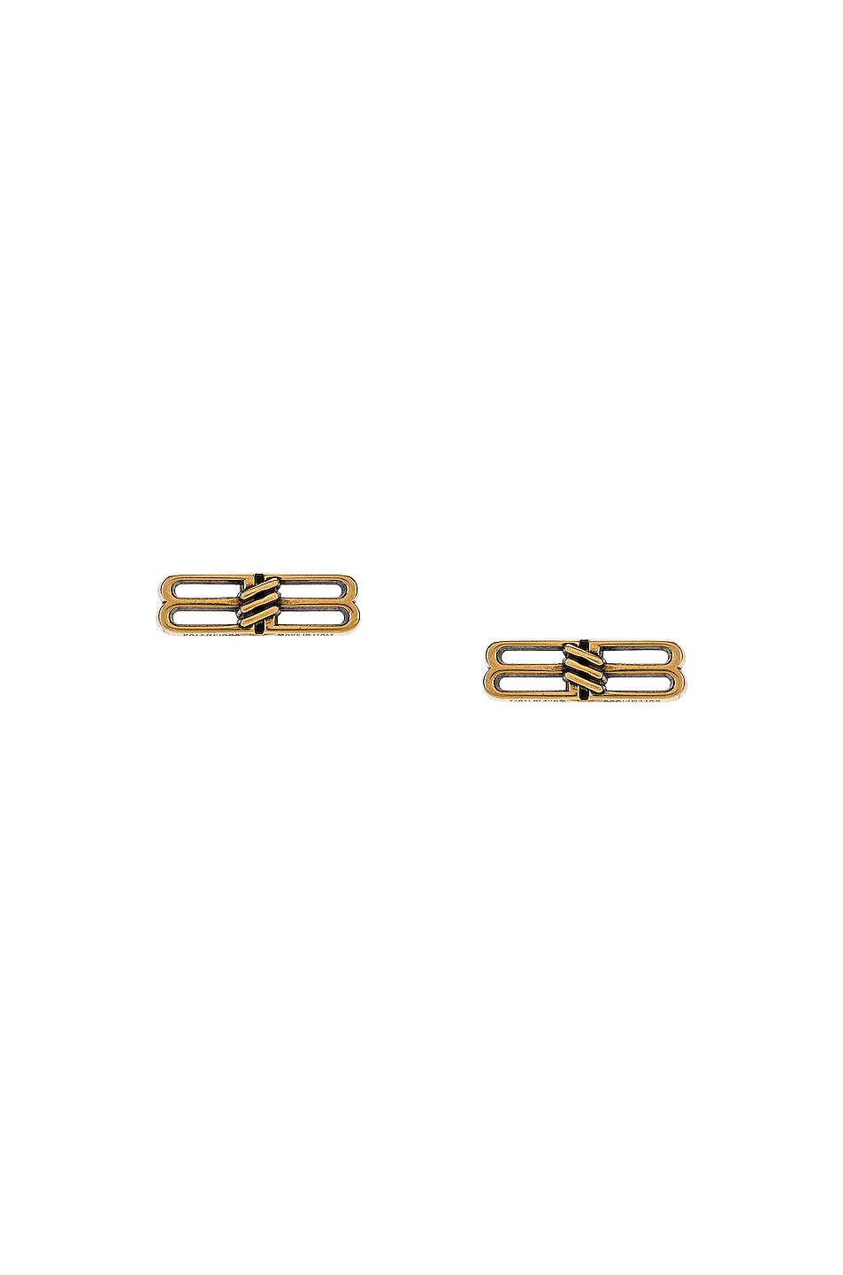 Image 1 of Balenciaga BB Icon Earrings in Antique Gold