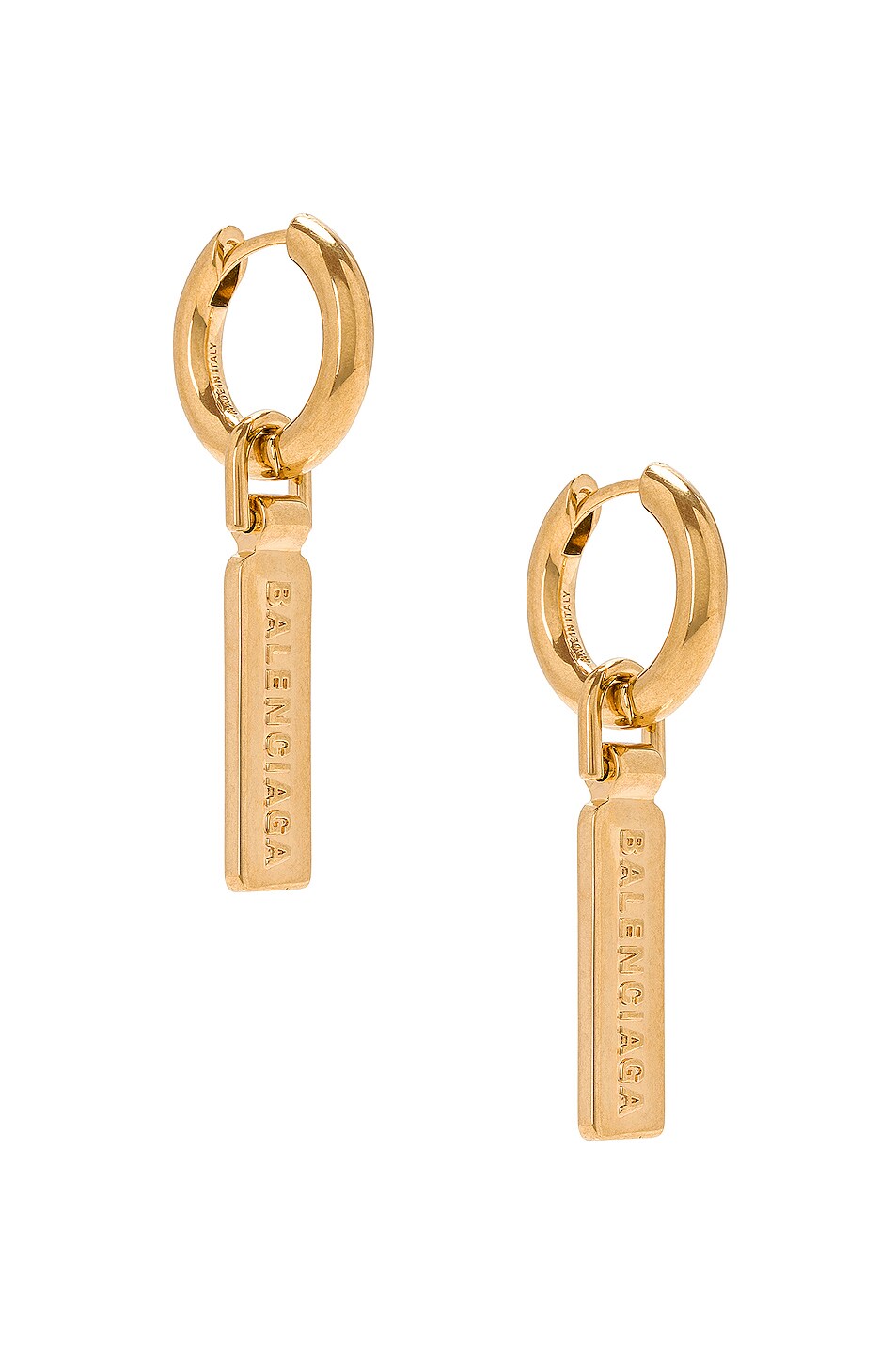 Image 1 of Balenciaga Skate Tag Earrings in Gold