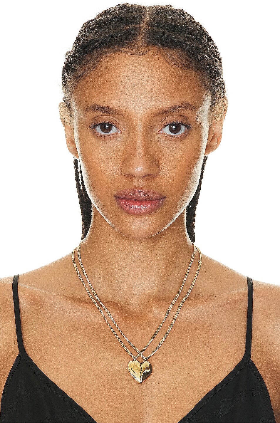 Balenciaga Love Lock Double Necklace in Shiny Gold FWRD