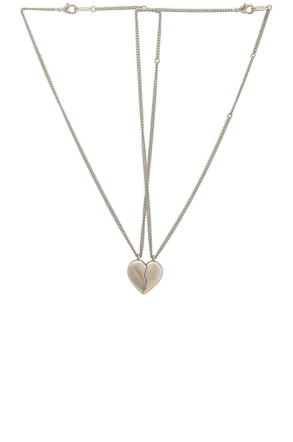 Image 1 of Balenciaga Love Lock Double Necklace in Silver