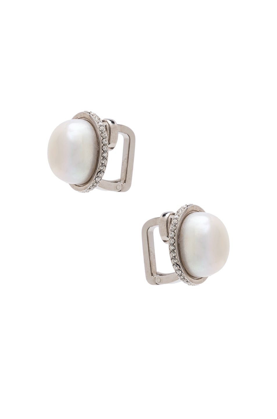 Image 1 of Balenciaga Giant Pearl Earring in Palladium
