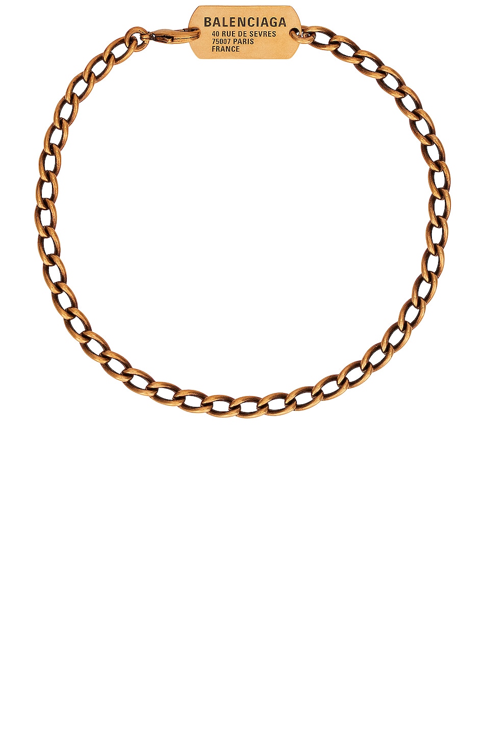 Image 1 of Balenciaga Tags Choker Necklace in Antique Gold