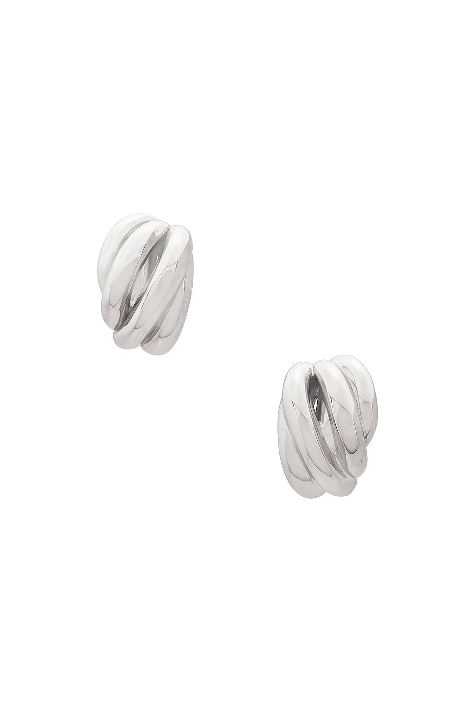 Image 1 of Balenciaga Saturne Earrings in Shiny Silver
