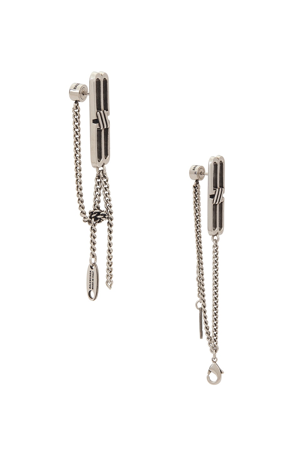 Image 1 of Balenciaga BB Icon Tangled Earring in Antique Silver