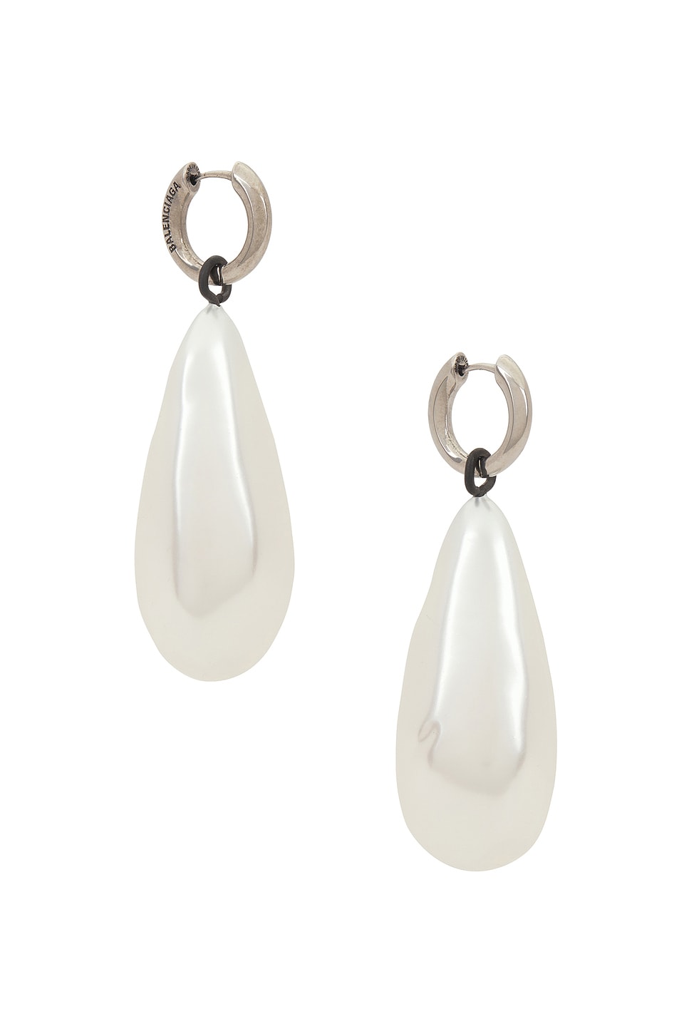 Image 1 of Balenciaga Palazzo Pearl Earring in Pearl & Antique Silver