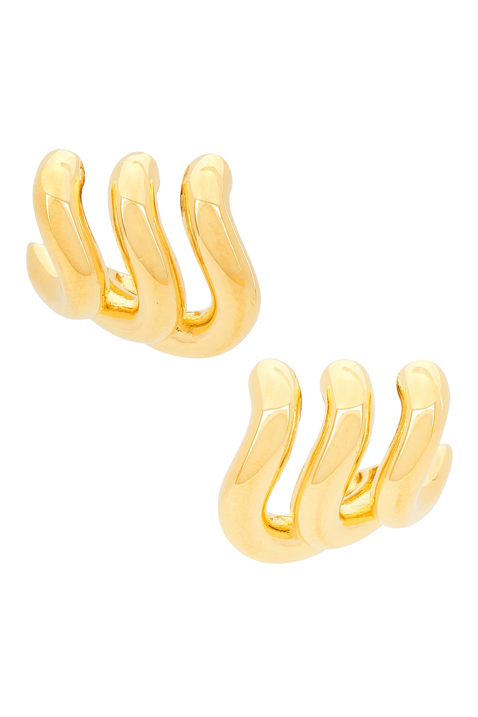 Image 1 of Balenciaga Loop Trio Earring in Shiny Gold