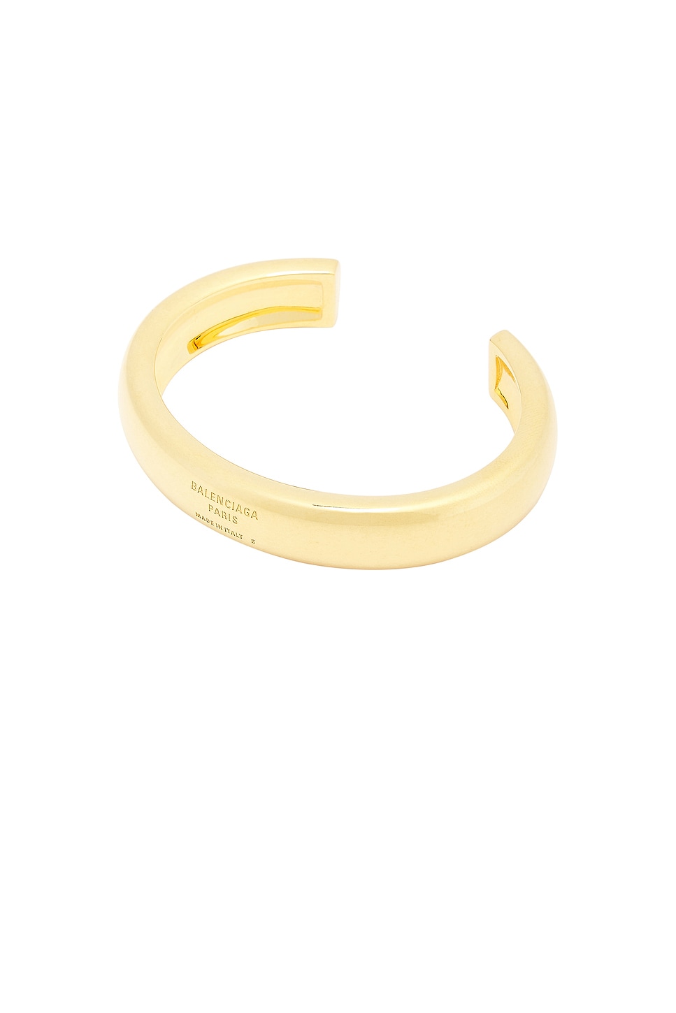 Shop Balenciaga Plated Cuff Bracelet In Brass Gold