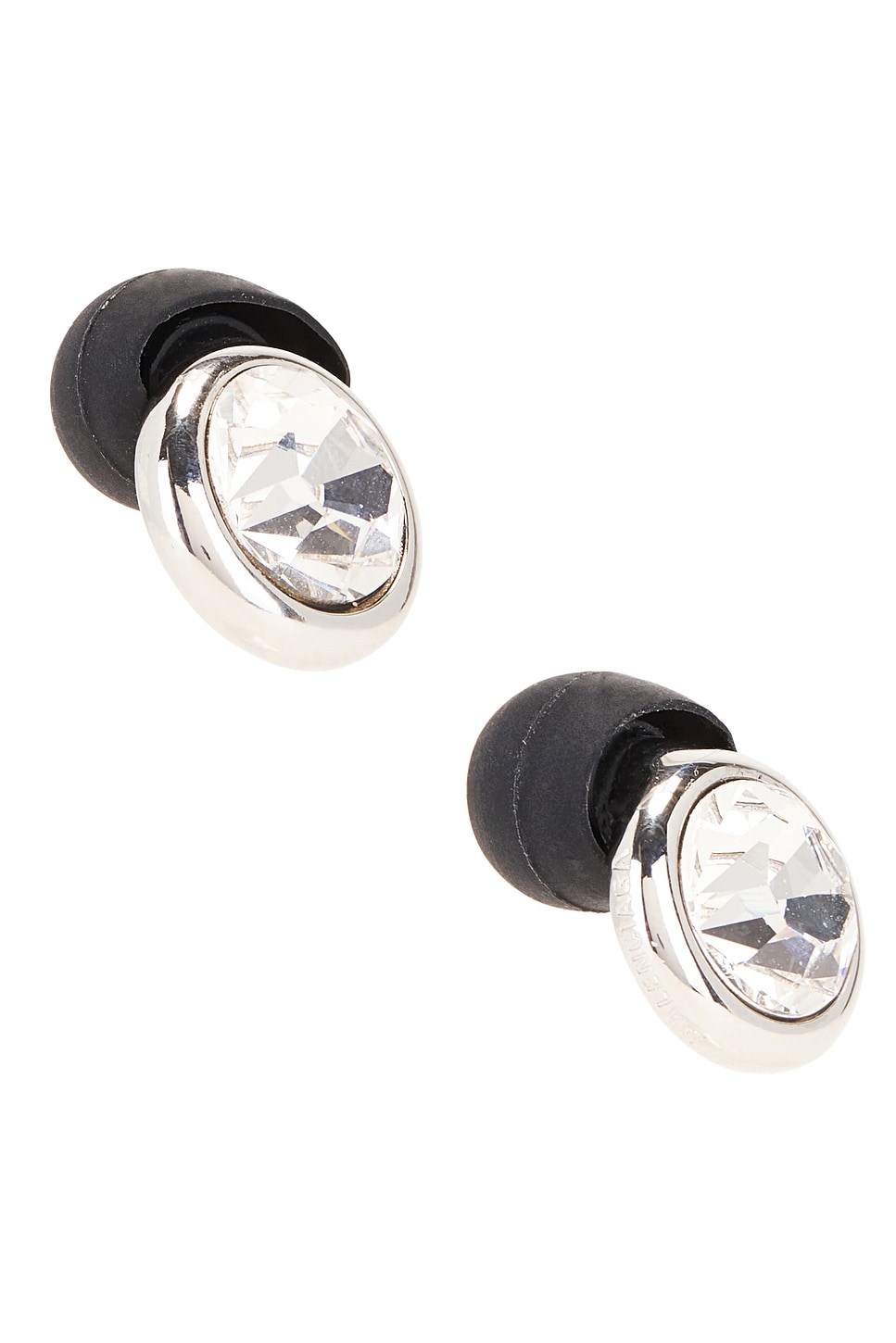 Image 1 of Balenciaga Berlin Earrings in Shiny Silver, Crystal, & Black