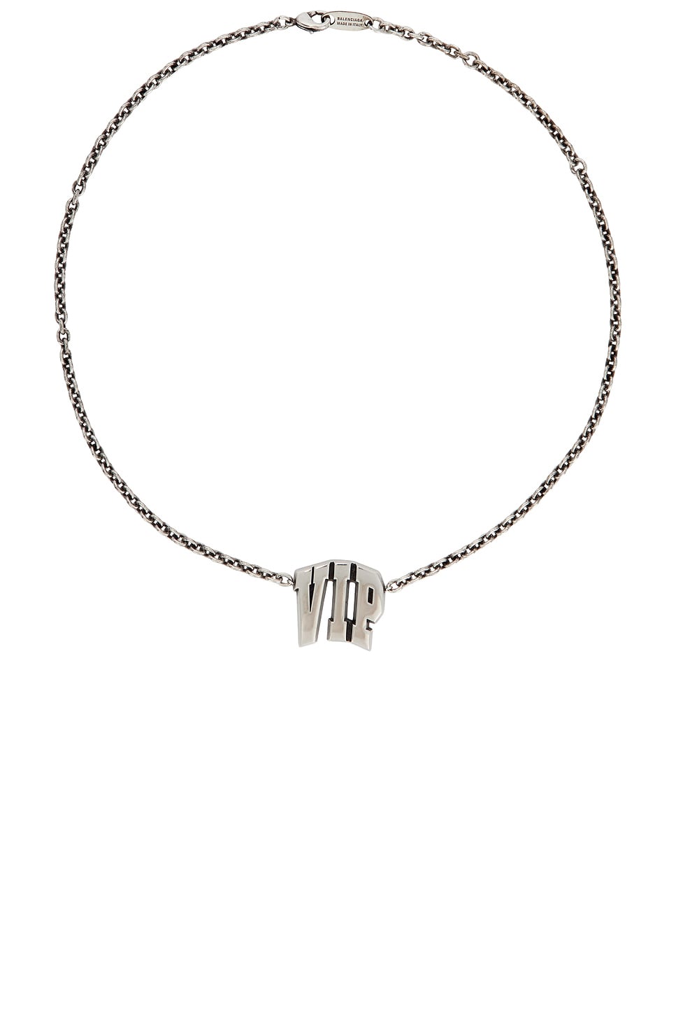 Image 1 of Balenciaga 3 Letter VIP Necklace in Antique Silver