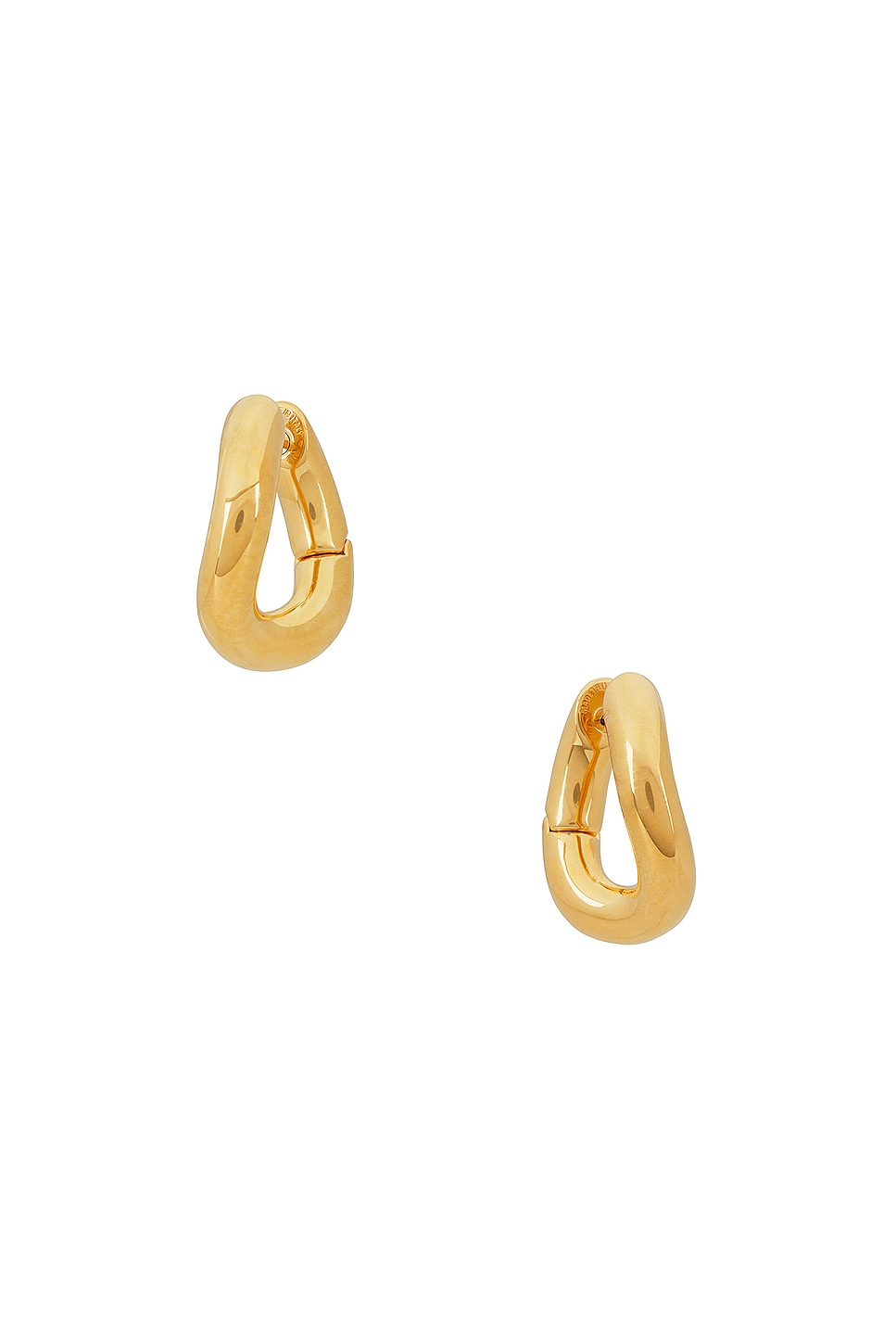 Image 1 of Balenciaga Loop Earrings in Shiny Gold