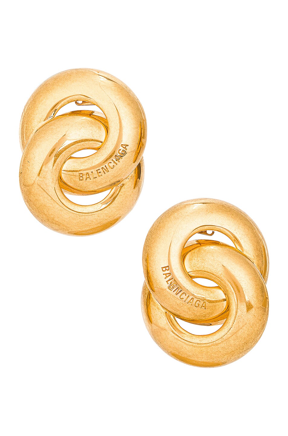 Image 1 of Balenciaga Twin Earrings in Gold