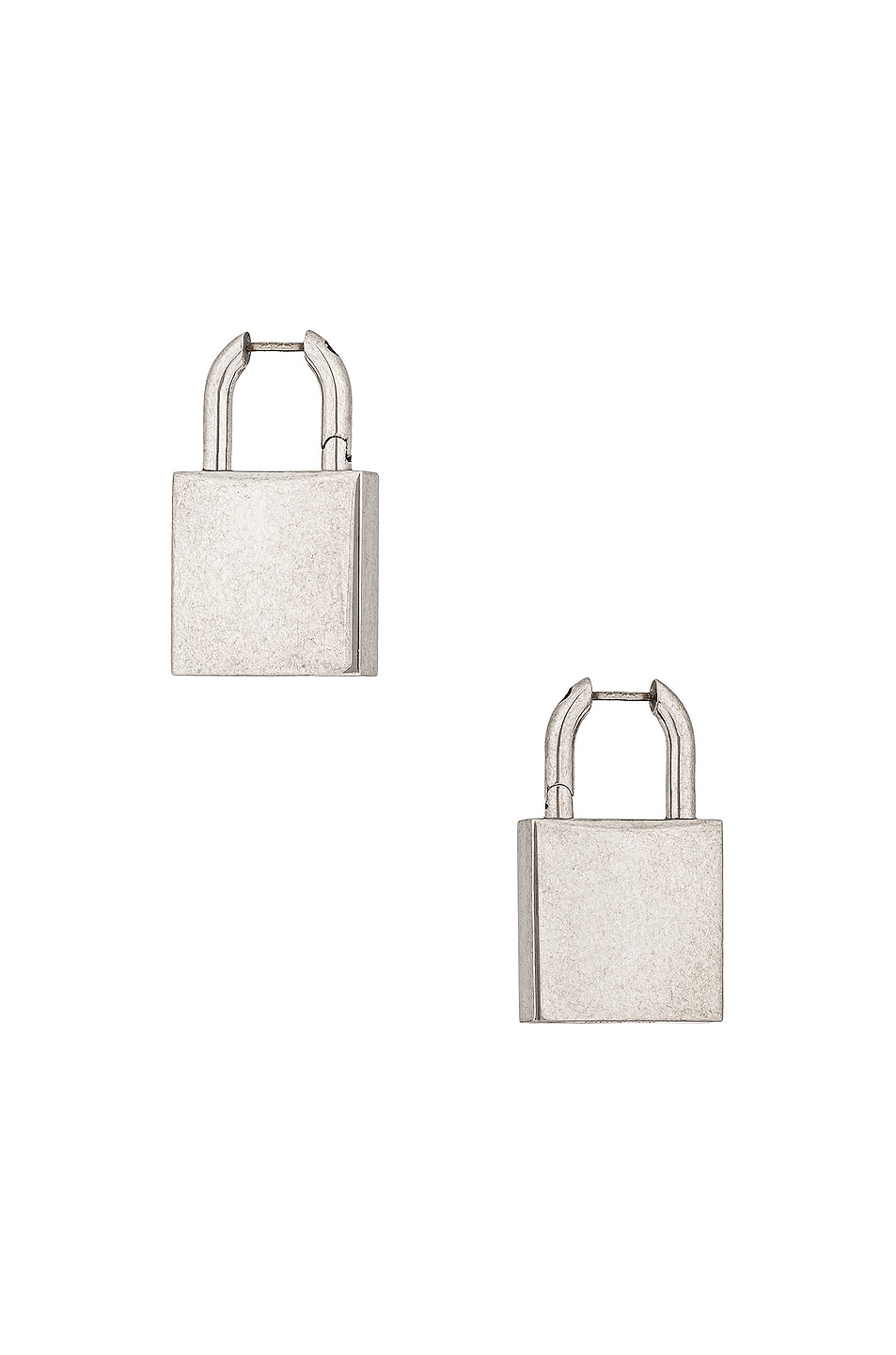 Balenciaga Lock Earrings in Antique Silver FWRD